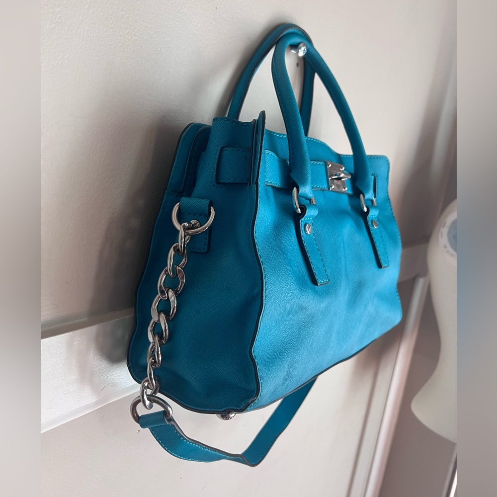 MICHAEL KORS AQUA HAMILTON SATCHEL TOTE - Picture 2 of 5